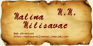 Malina Milisavac vizit kartica
